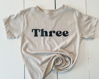 Third Birthday "Three" Toddler T-shirt