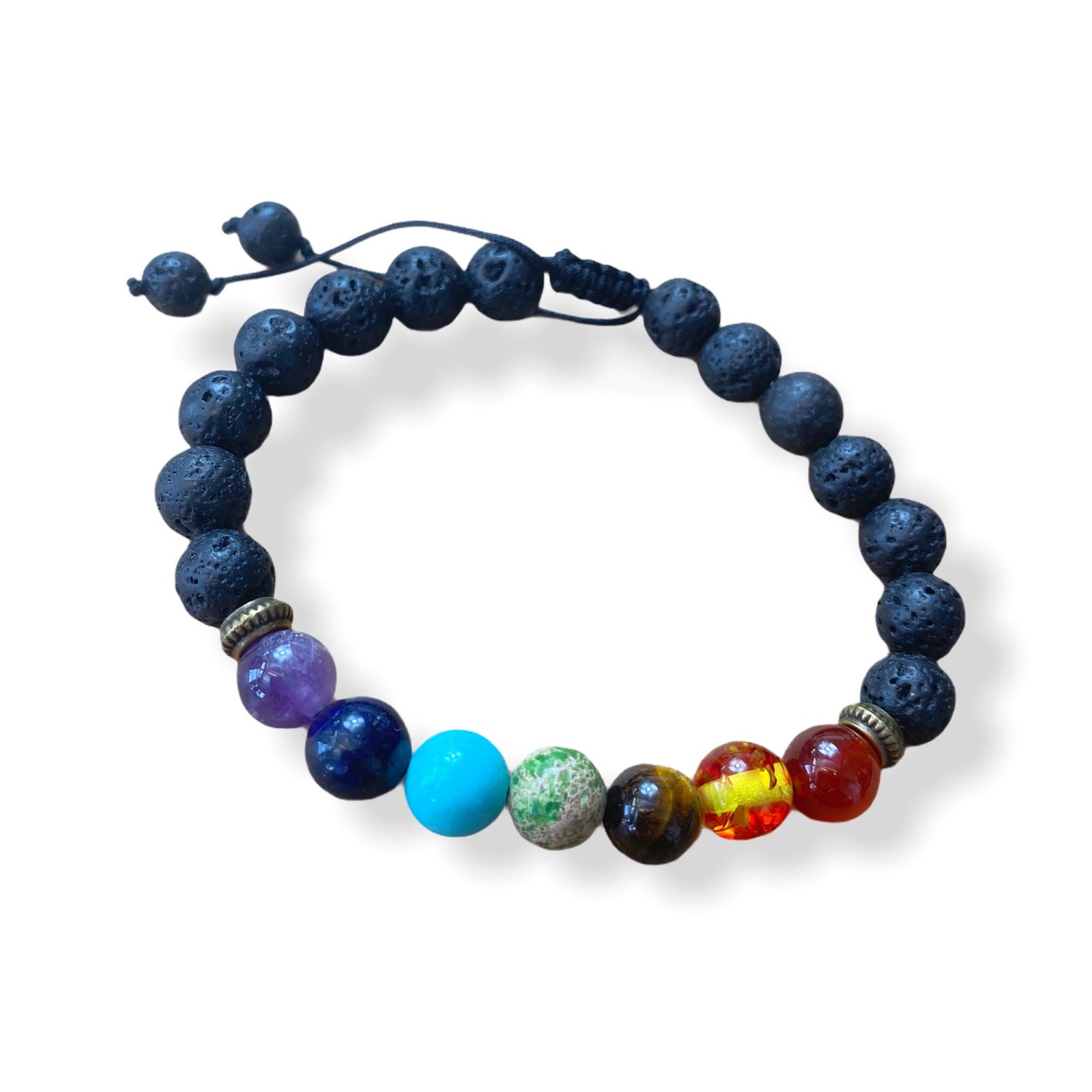 7 Chakra Bracelet Genuine Healing Crystal Anxiety Healing Etsy