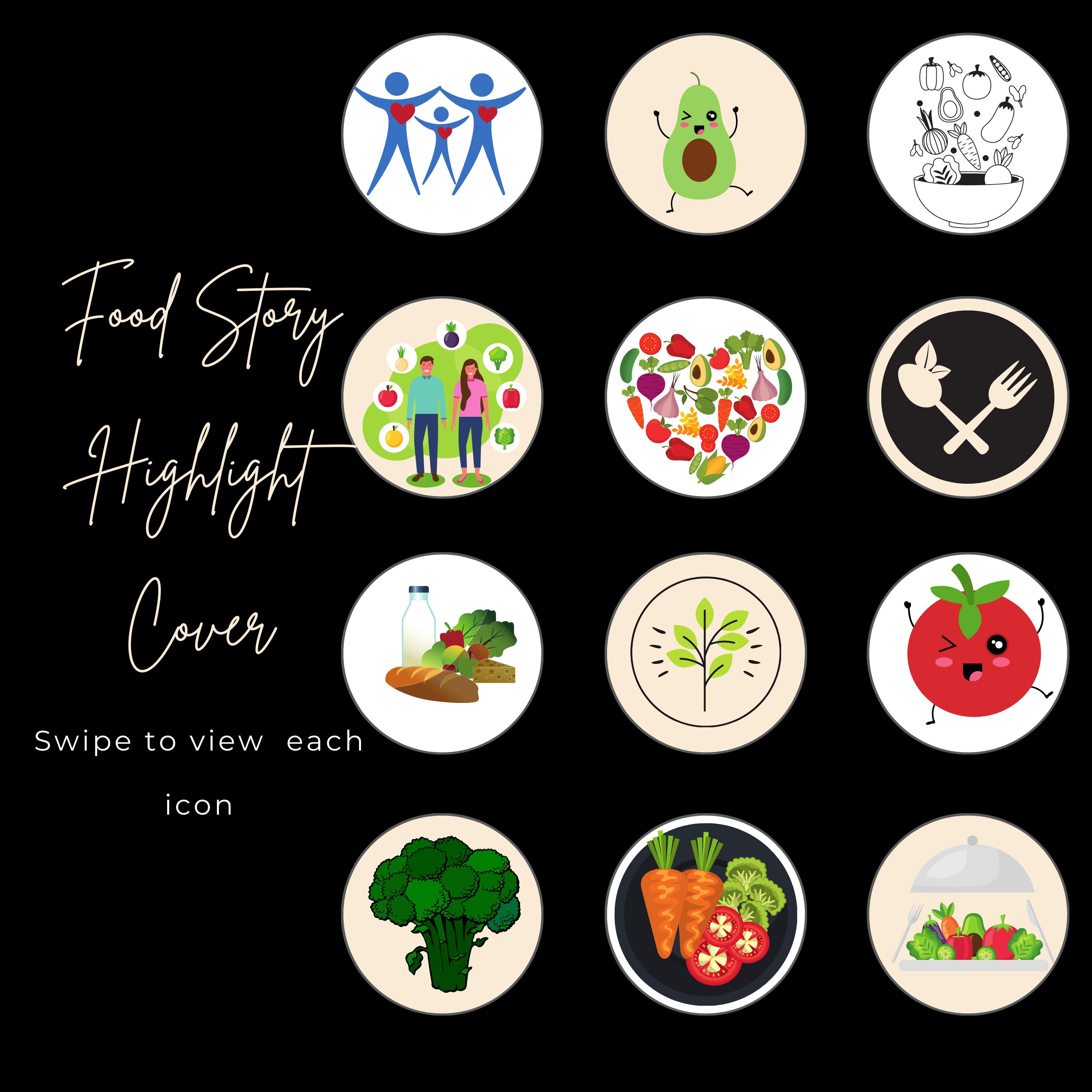 Food Instagram Highlights Cover 60 Designs Food Highlight Etsy