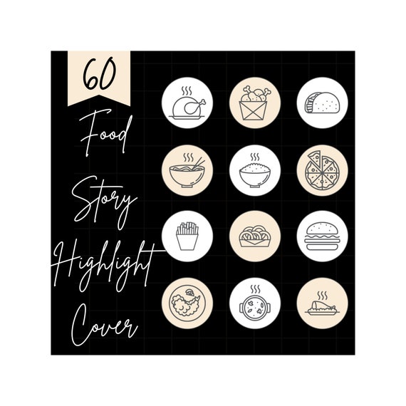 Food Instagram Highlights Cover 60 Designs Food Highlight Etsy