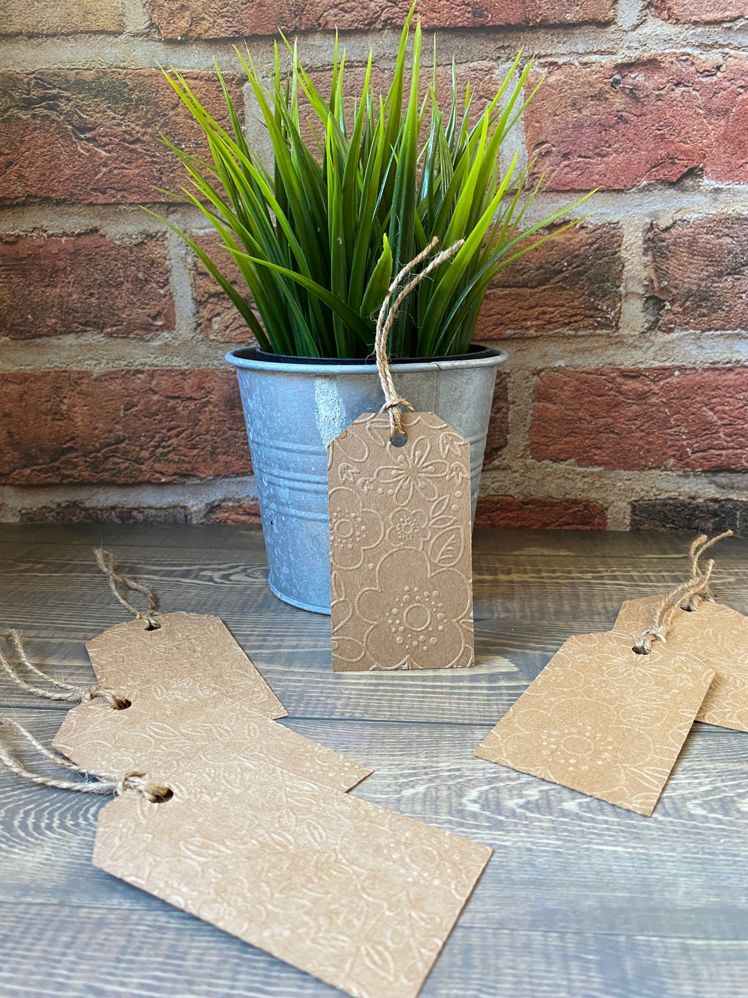 Embossed Gift Tag, Embossed Party Favor Tag, Floral Embossed Gift Tag