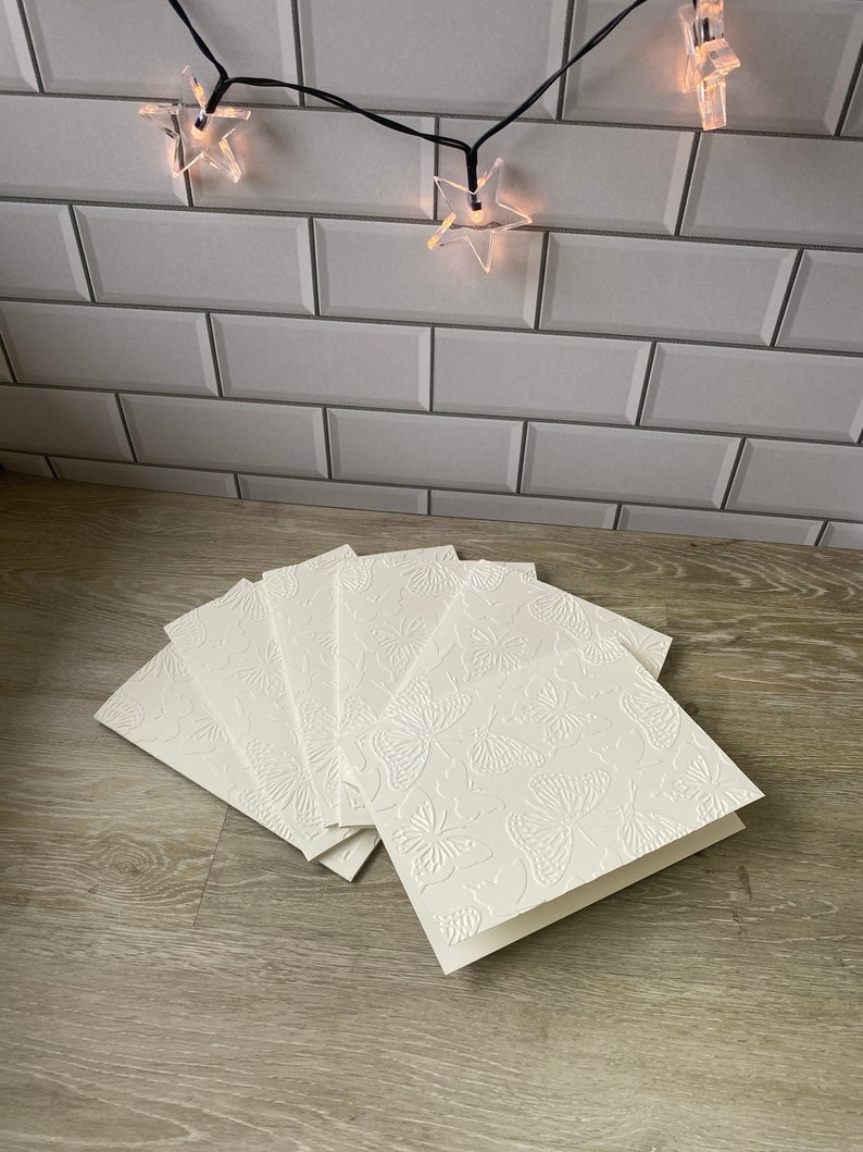 Embossed Card Set, Embossed Butterfly Notecard Set, Embossed Card Set, Blank Butterfly Notecards