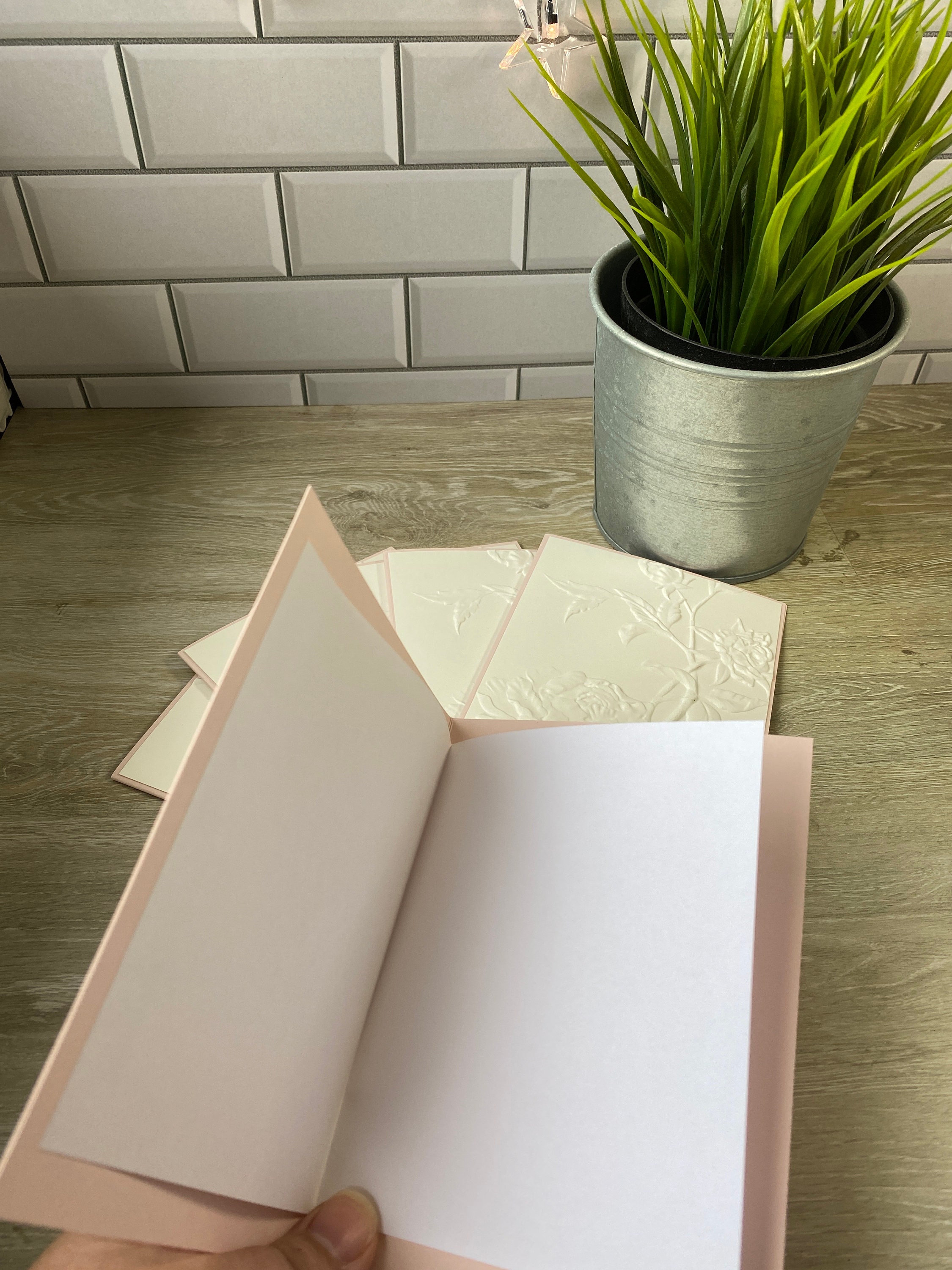 Embossed Card Set, Embossed Flower Card Set, Embossed Floral Notecard Set, Minimalist Cards