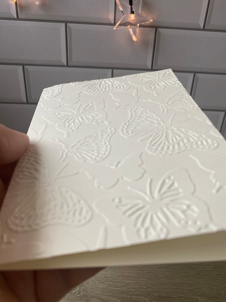 Embossed Card Set Embossed Butterfly Notecard Set Embossed Etsy