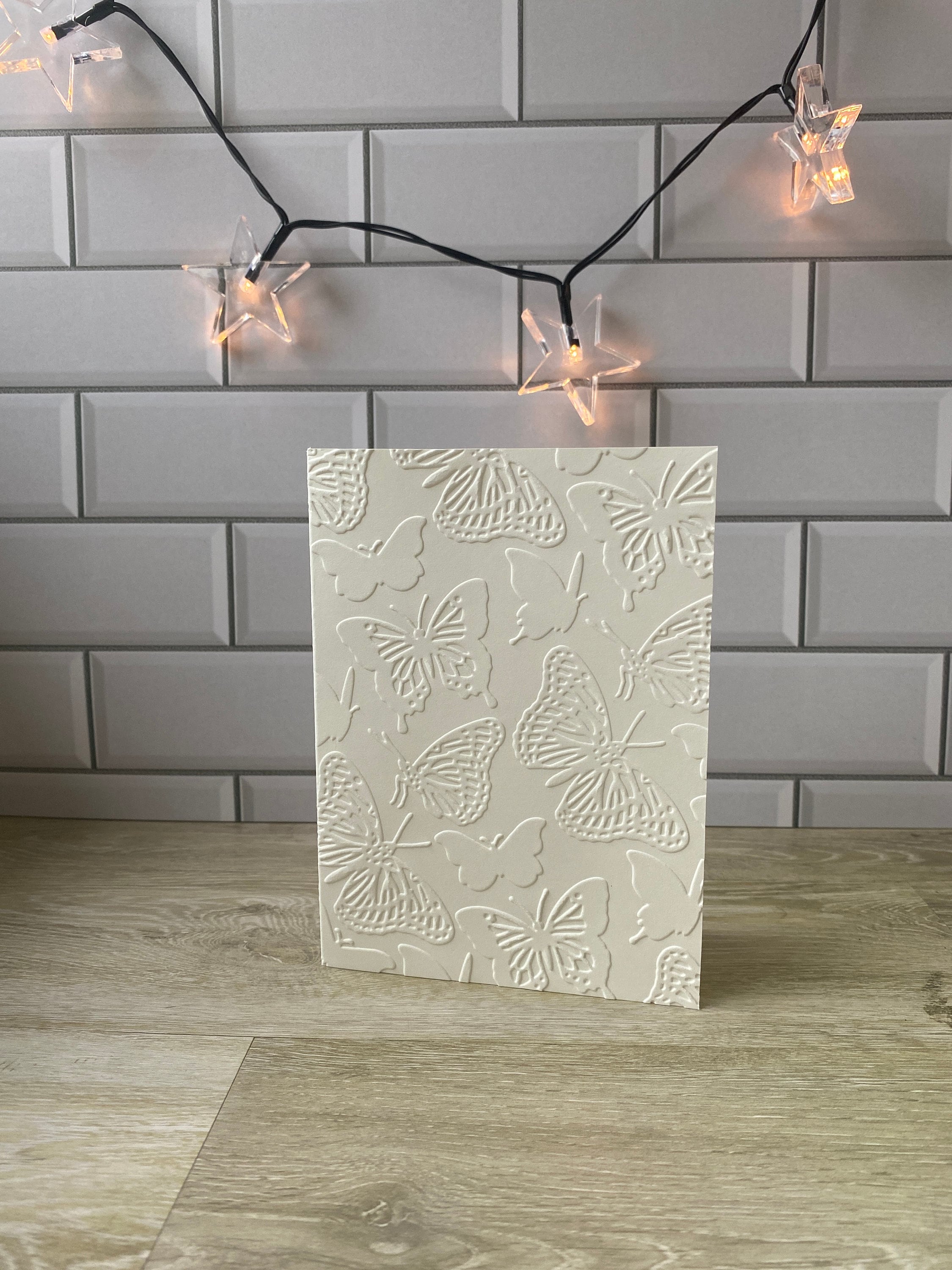 Embossed Card Set, Embossed Butterfly Notecard Set, Embossed Card Set, Blank Butterfly Notecards