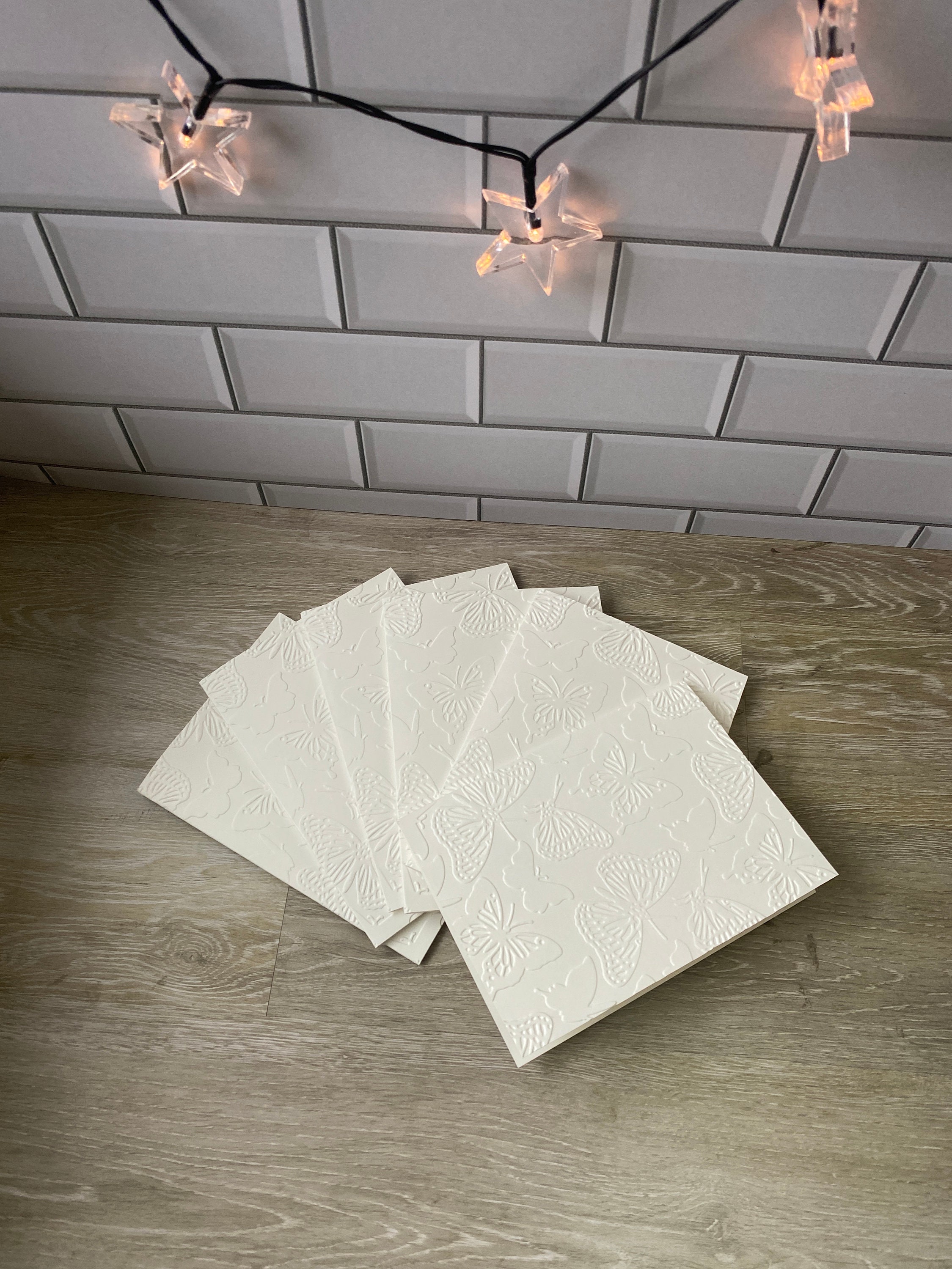 Embossed Card Set, Embossed Butterfly Notecard Set, Embossed Card Set, Blank Butterfly Notecards