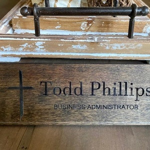 Custom Personalized Engraved Desk Name Plate/Teacher Gift/Rustic Desk Name Plate
