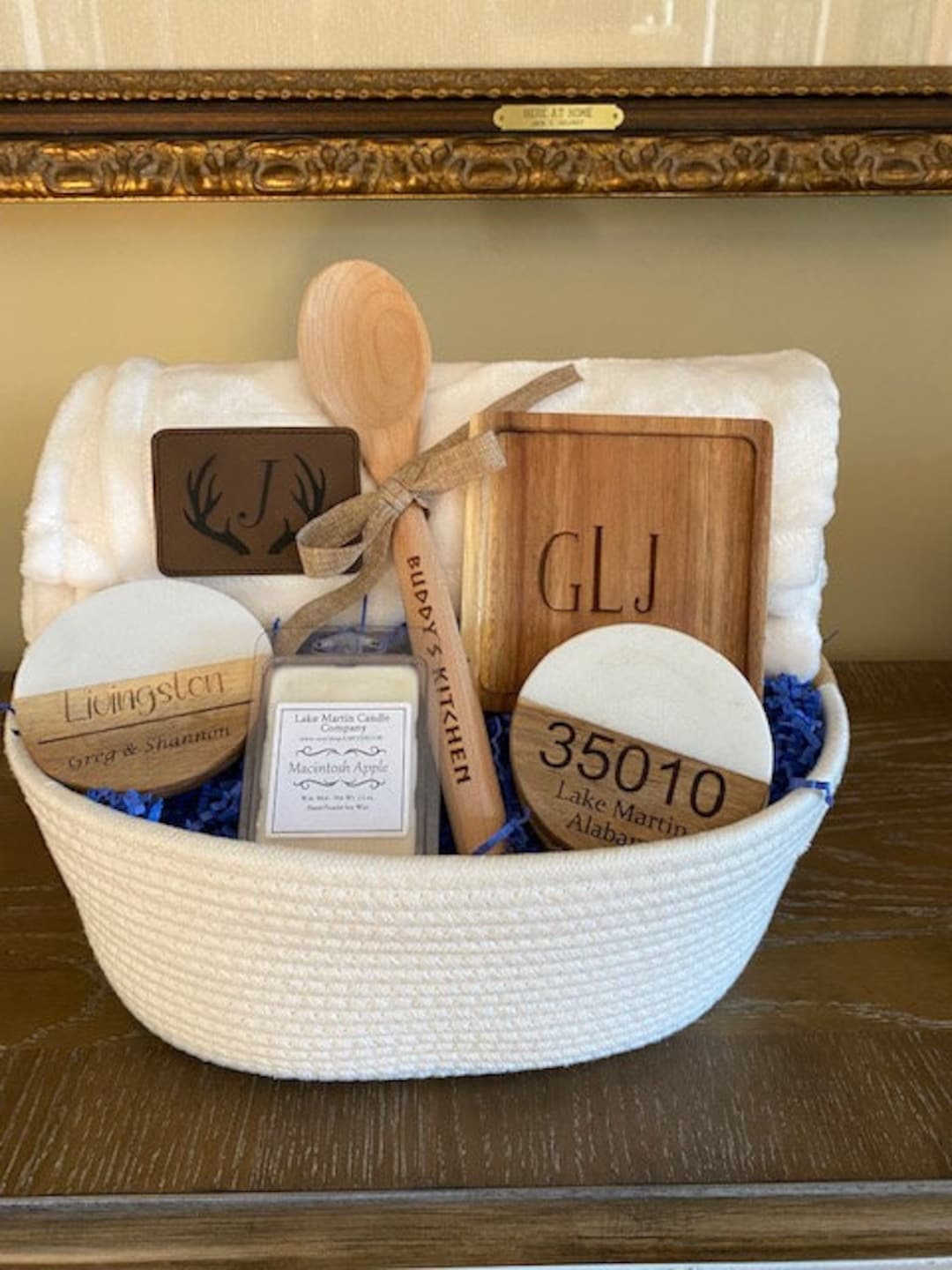 Personalized Engraved Gift Basket/bridal Shower Gift/hostess Gift