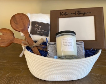 Personalized Engraved Gift Basket/Bridal Shower Gift/Hostess Gift/Realtor Closing Gift/Wedding Gift/Couple Gift/Personalized Gift Basket