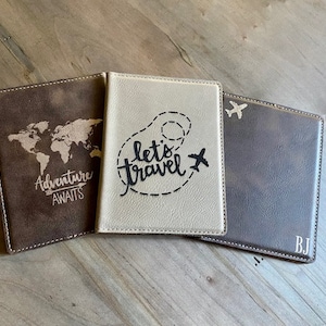 Custom Passport Holder and 2 Matching Luggage Tags/Passport and Luggage Tag Travel Gift
