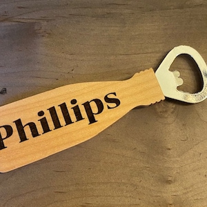 Custom Personalized Maple Wood Bottle Opener with Magnet/Flat Bottle Opener/Engraved Bottle Opener/Groomsman Gift/Bar Tool/Beer Opener
