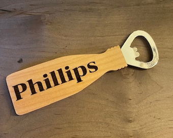 Custom Personalized Maple Wood Bottle Opener with Magnet/Flat Bottle Opener/Engraved Bottle Opener/Groomsman Gift/Bar Tool/Beer Opener