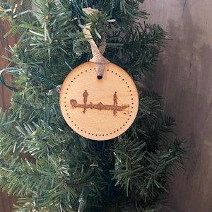 Custom Fishing Wood Christmas Ornament/Rustic Ornament/Bass Fisherman Boat Ornament