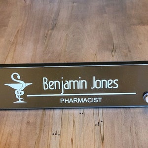 Custom Personalized Engraved Pharmacist/Doctor/Nurse/RN/Medical Desk Name Plate