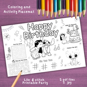 Cumpleaños Pastel Stitch DXF, SVG, PNG, eps Archivos Lilo & Stitch