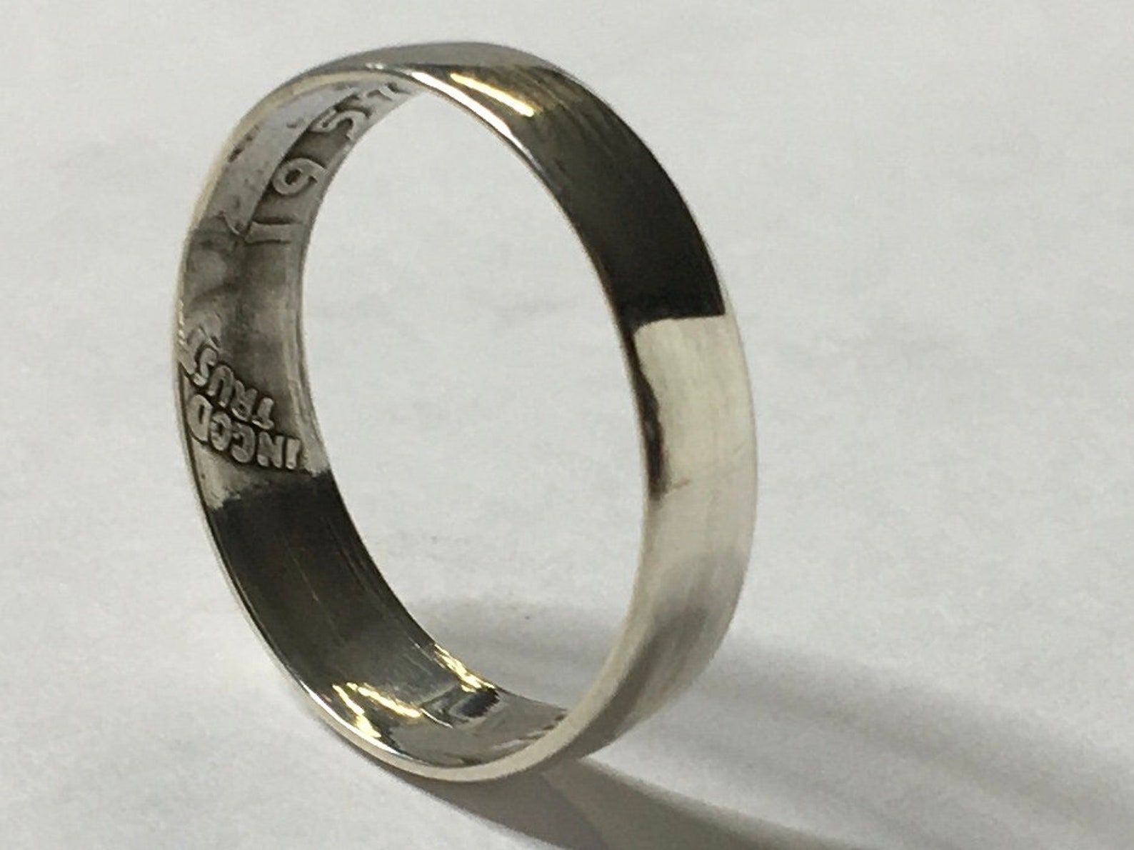 Plain & Smooth Silver Ring From Quarter date Inside Etsy