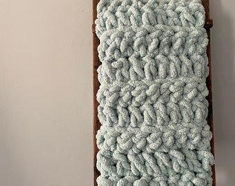 Fluffy, giant crocheted cozy blanket housewarming gift, wedding gift, birthday gift