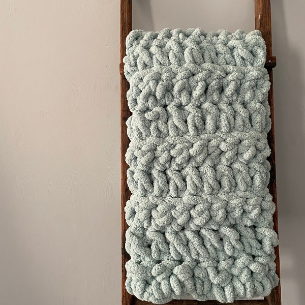 Fluffy, giant crocheted cozy blanket housewarming gift, wedding gift, birthday gift