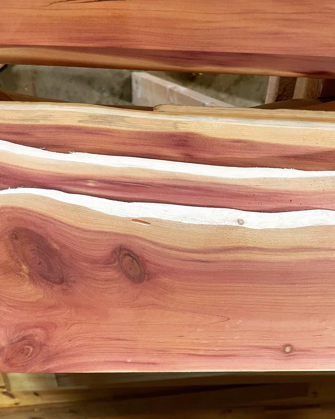 56 Wide Eastern Red Cedar Planks Boards Live Edge Etsy