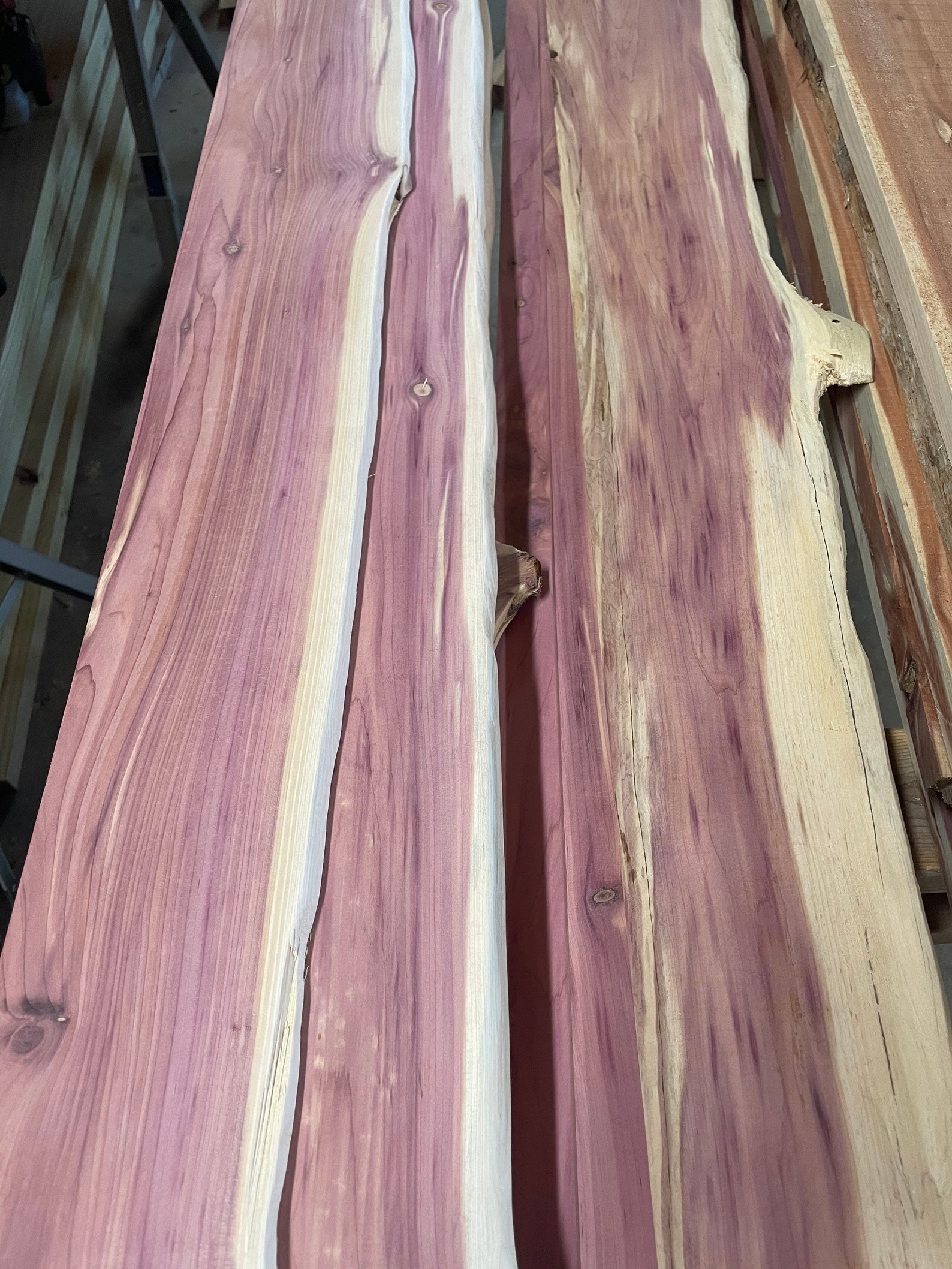56 Wide Eastern Red Cedar Planks Boards Live Edge Etsy