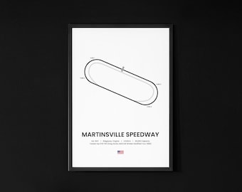 Martinsville Speedway NASCAR poster |NASCAR Art|Nascar track print|Nascar racing gift| Nascar Gift| Racing Art