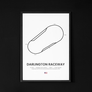 Darlington Raceway NASCAR poster |NASCAR Art|Nascar track print|Nascar racing gift| Nascar Gift| Racing Art