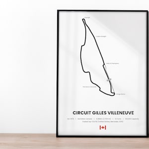 Affiche murale non encadrée du Grand Prix du Canada sur piste de course de Formule 1, impression murale de Formule 1, cadeau de fan de course de F1, Circuit Gilles Villeneuve