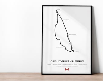 Canadian Grand Prix, Circuit Gilles Villeneuve, F1 Racing Track Art Poster