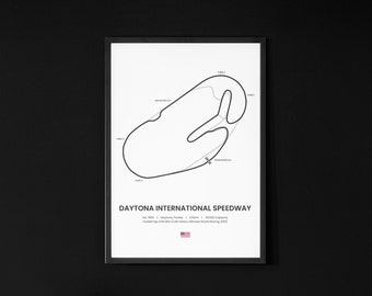 Daytona International Speedway NASCAR Race Track Giclée Poster, NASCAR Fan Gift, Car Lover Gift, Digital Wall Art, Office Wall Hanging Gift