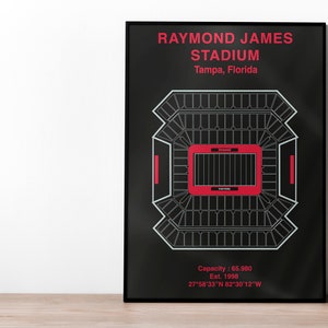Tampa Bay Buccaneers Raymond James Stadium NFL Poster | NFL Print | American Football Art | NFL Gift | Gift for football fan