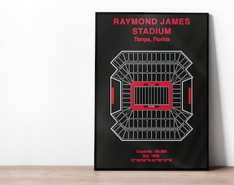 Tampa Bay Buccaneers Raymond James Stadium NFL Poster | NFL Print | American Football Art | NFL Gift | Gift for football fan