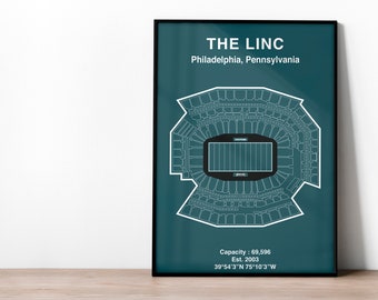 Philadelphia Eagles The Linc NFL Poster | NFL Print | American Football Art | NFL Gift | Gift for football fan Draft