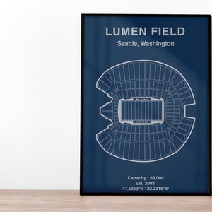 Seattle Seahawks Lumen Field NFL Poster | NFL Print | American Football Kunst | NFL Geschenk | Geschenk für Fußballfans Draft