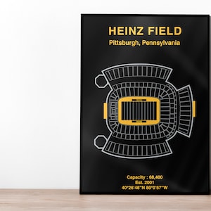 Pittsburgh Steelers Heinz Field Stadium NFL Poster | NFL Print | American Football Art | NFL Gift | Gift for football fan