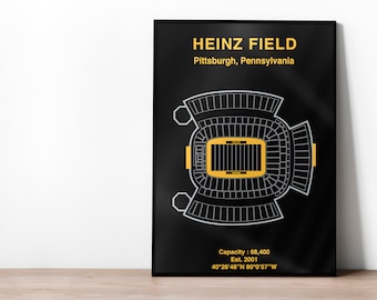 Pittsburgh Steelers Heinz Field Stadium NFL Poster | NFL Print | American Football Art | NFL Gift | Gift for football fan