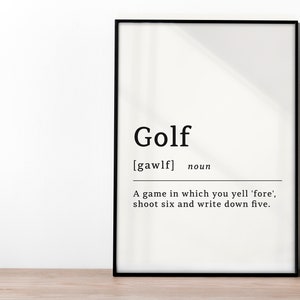 Golf Definition Quote Poster Print, Tiger Woods, Jordan Speith, Sport, Golf Quote,  Home Art, Funny Golf Poster, Quotes, Wall Art, Sport Art