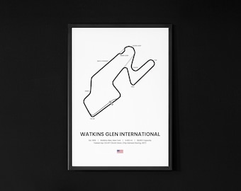 Watkins Glen International Print | Minimalist NASCAR Track Art