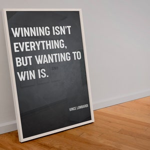 Wygrana to nie wszystko, ale chęć wygrania to - Plakat motywacyjny, Motywacja sportowa, Sztuka inspirująca, Inspirująca sztuka do pokoju dziecięcego