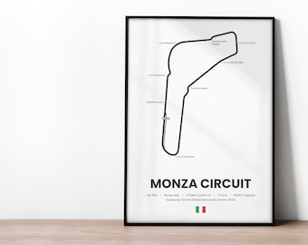 Italian Grand Prix Formula 1 Race Monza Circuit Track Map, Unframed Poster, Formula 1 Wall Art, Formula 1 Fan Gift, Office Wall Decor Gift