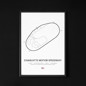 Charlotte Motor Speedway NASCAR Race Track Unframed Digital Art Poster, Office Wall Art, Car Lover Gift, Racing Fan Gift, Birthday Gift Idea