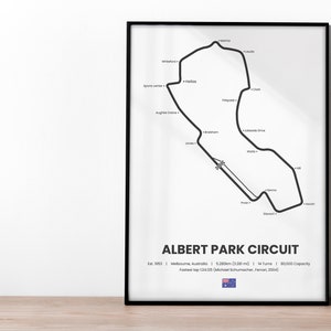 Melbourne Grand Prix Formula 1 Race Track Map Unframed Poster, Formula Lover Gift, Formula 1 Wall Print, F1 Albert Park Circuit, Home Decor