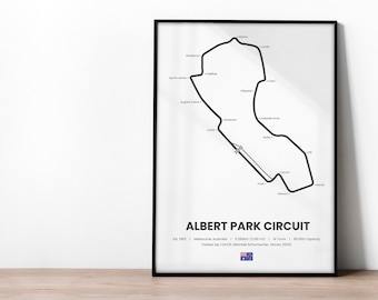 Impresión artística del mapa de la pista del Gran Premio de Melbourne, regalo de Fórmula 1