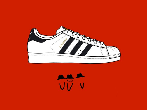 Adidas Superstar / Run DMC Shelltoe / A4 Print / Hand - Etsy