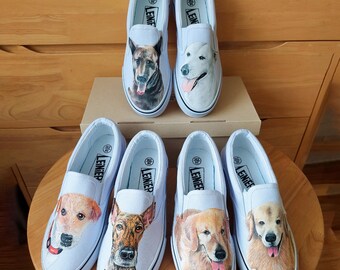 Aangepaste schoenen voor huisdierportret, handgeschilderd van foto – Gepersonaliseerd cadeau voor huisdierliefhebber
