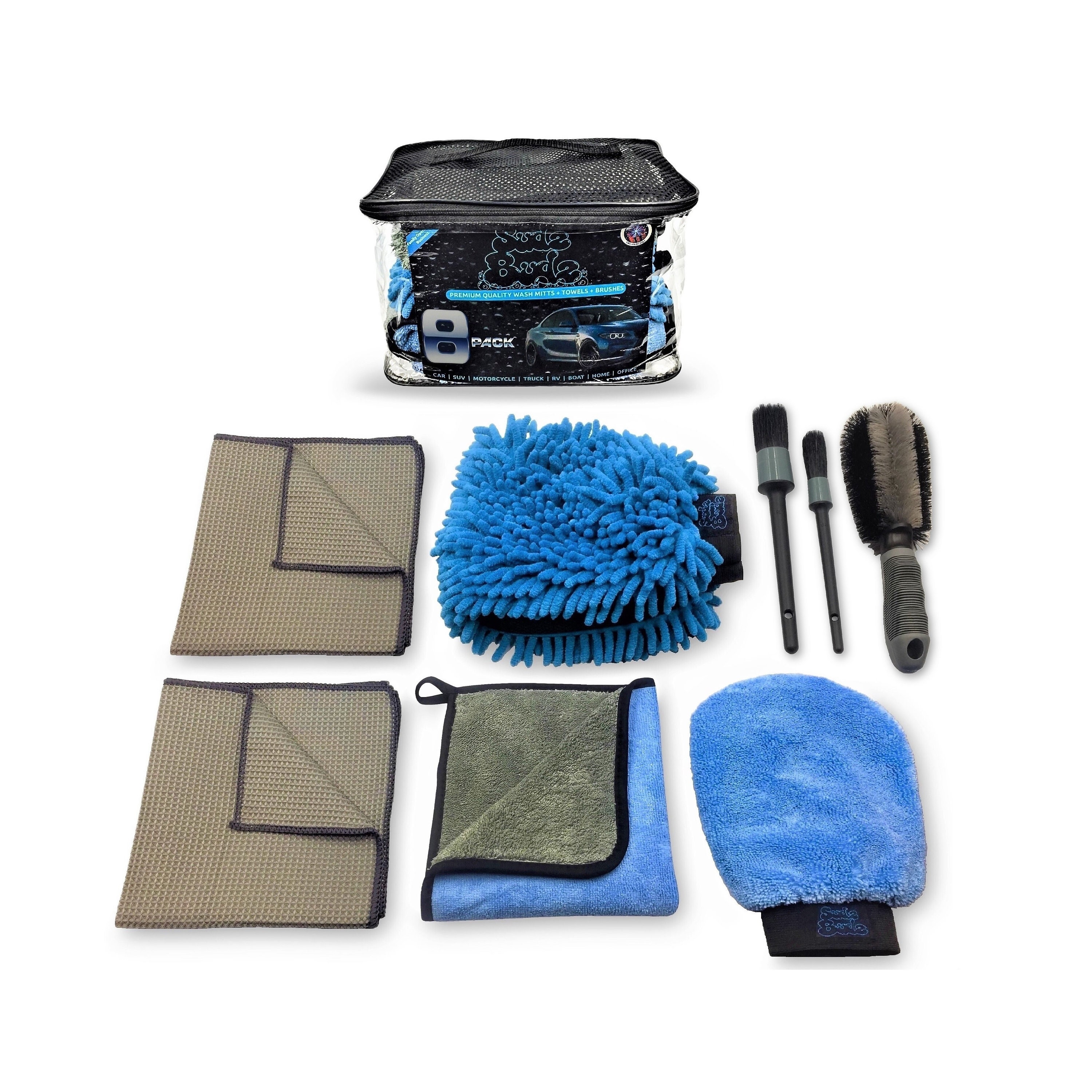 Clenzee Exterior Car Cleaning Kit – 3-Piece Car Wash Kit – Soft