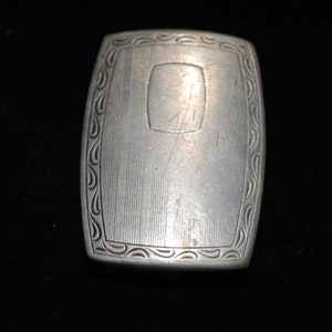 Antique 1920s Art Deco Pioneer Silverplated Belt Buckle with Engraved Design