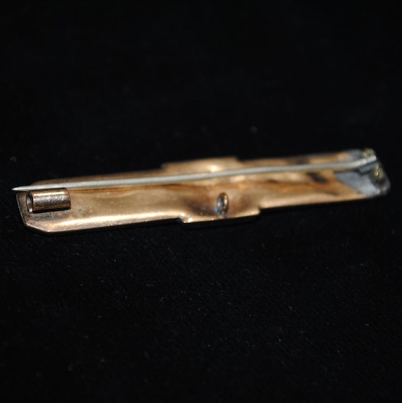 Antique Victorian Engraved Gold-filled Bar Pin / … - image 7