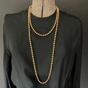 Antique Art Deco Flapper Metal Beaded Extra Long Necklace