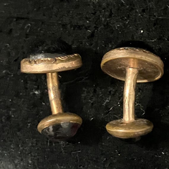 Antique Gold-plated Double-sided Amethyst Glass C… - image 4