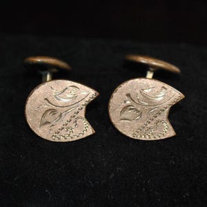Antique Gold-filled Engraved &quot;Artists Palette&quot; Cufflinks